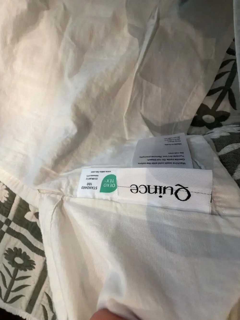 Quince Organic Cotton KING Jacquard Floral Sham Set in Dried Sage 2 new!